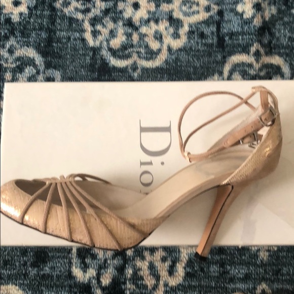 Dior Tan Evening Suede and Embossed Leather Pumps - Picture 5 of 5